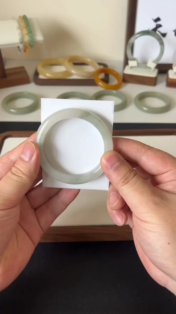 石英质玉手镯未镶嵌2圈口55.4