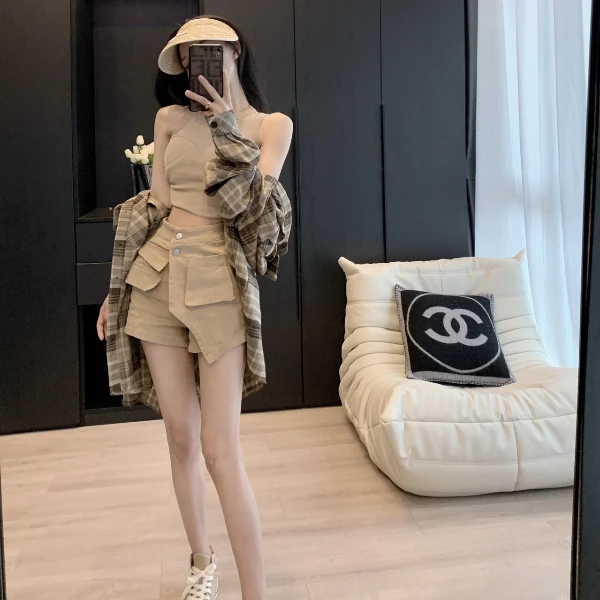 背心轻职风极简风吊带修身型复古港风休闲风轻熟风显瘦气质小个子