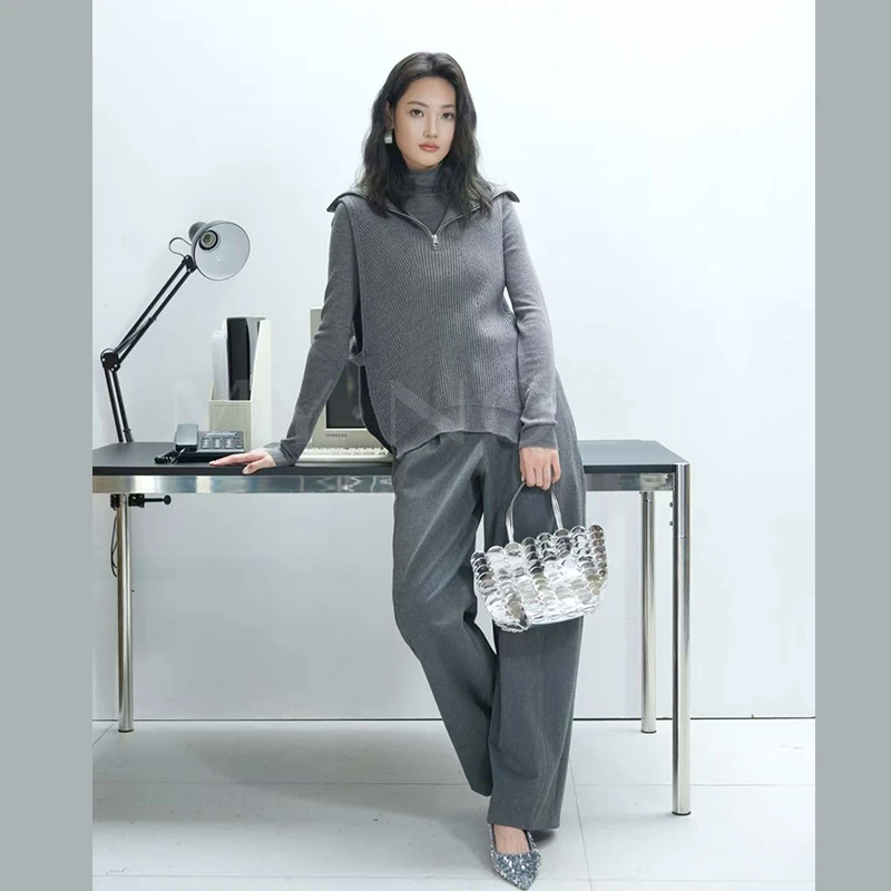 【达人专属】翻领针织马甲 2D829005A