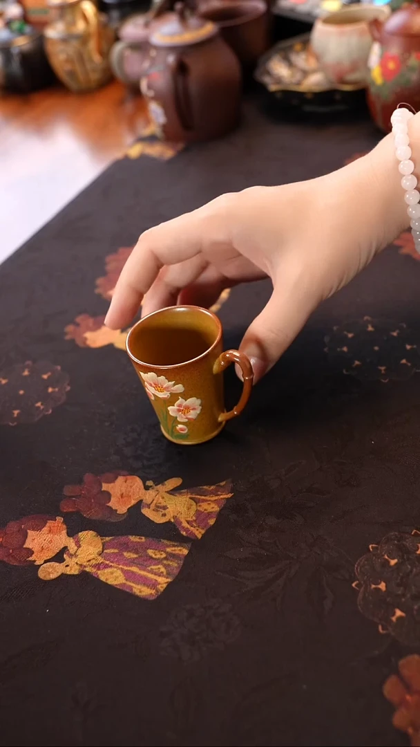 茶壶紫砂段泥把手杯