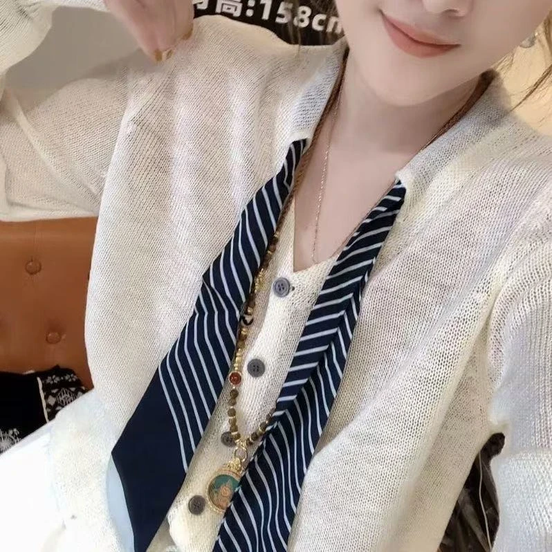 今年流行穿搭2025夏季新款毛针织衫显瘦减龄休闲风长袖上衣