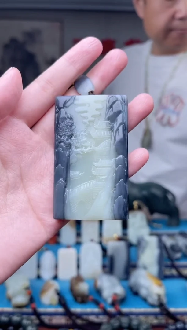 和田玉未镶嵌挂件1