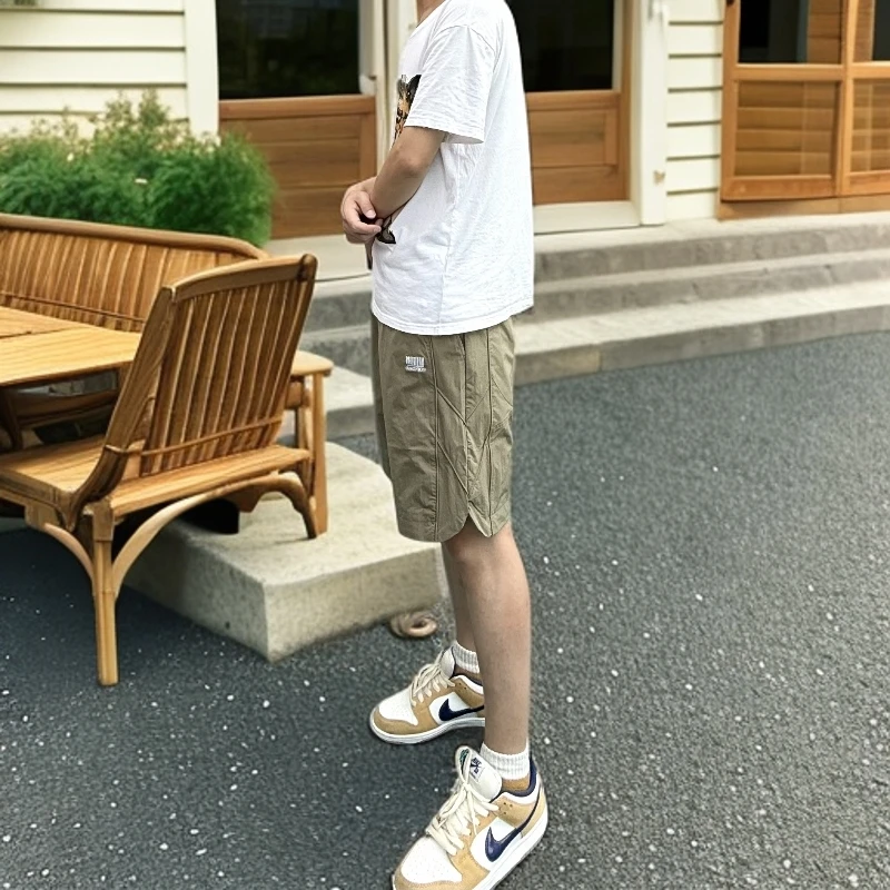 美昊男款2025夏季速干运动短裤松紧腰薄款宽松潮流帅气休闲短裤