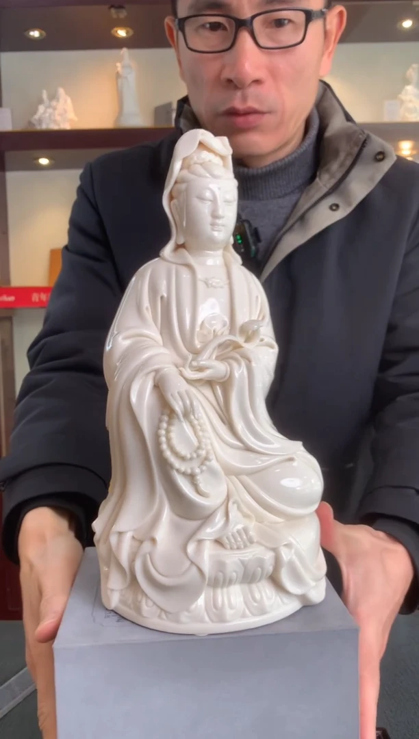 【闪购商品】摆件做蒲团如意观音 德化白瓷