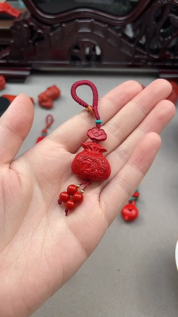 ?****?扬州漆器砂砂福袋挂件