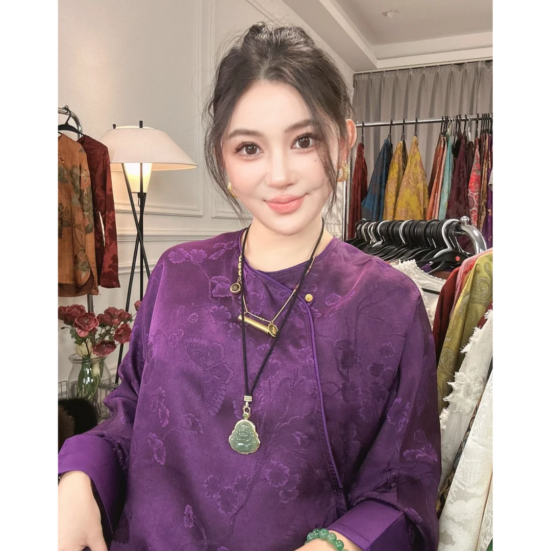 【紫气东来】新中式国风长袖上衣高级时尚百搭气质显瘦
