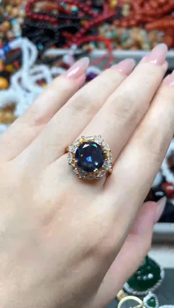 合金天然锆石戒指多样性发货拍一发一
