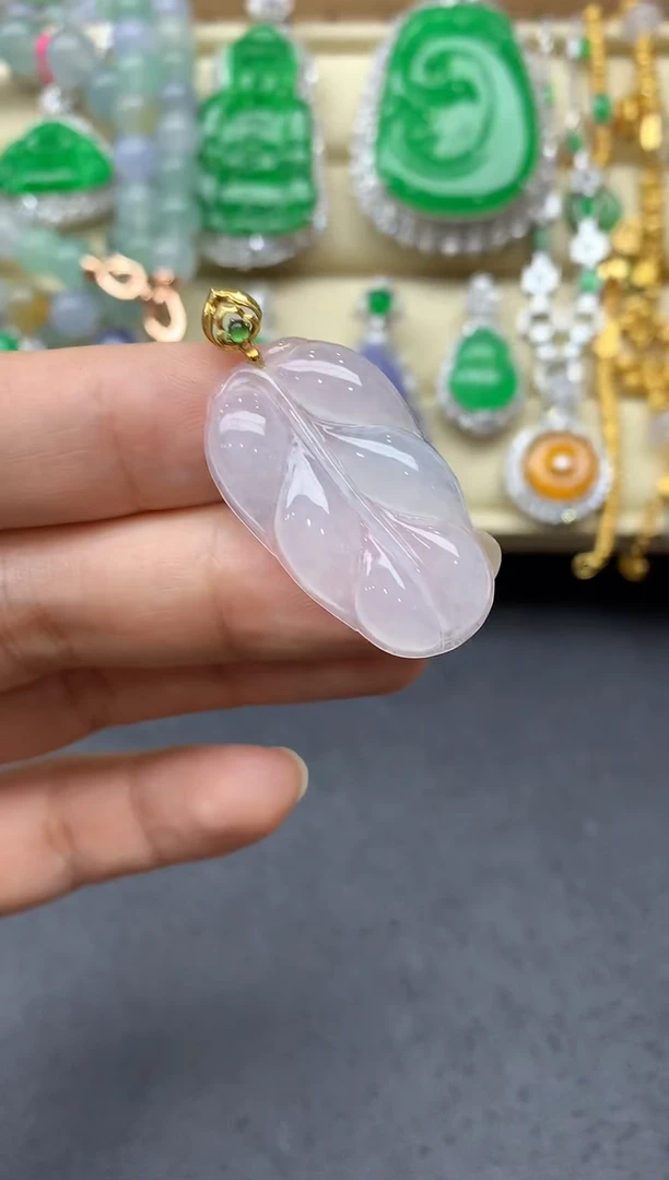 翡翠18K金镶嵌颈饰98-中国好珍宝
