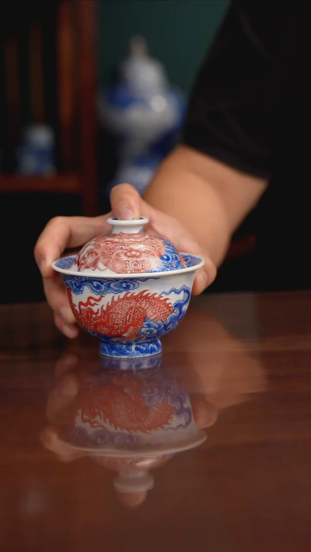 晓竹窑青花明皇下棋