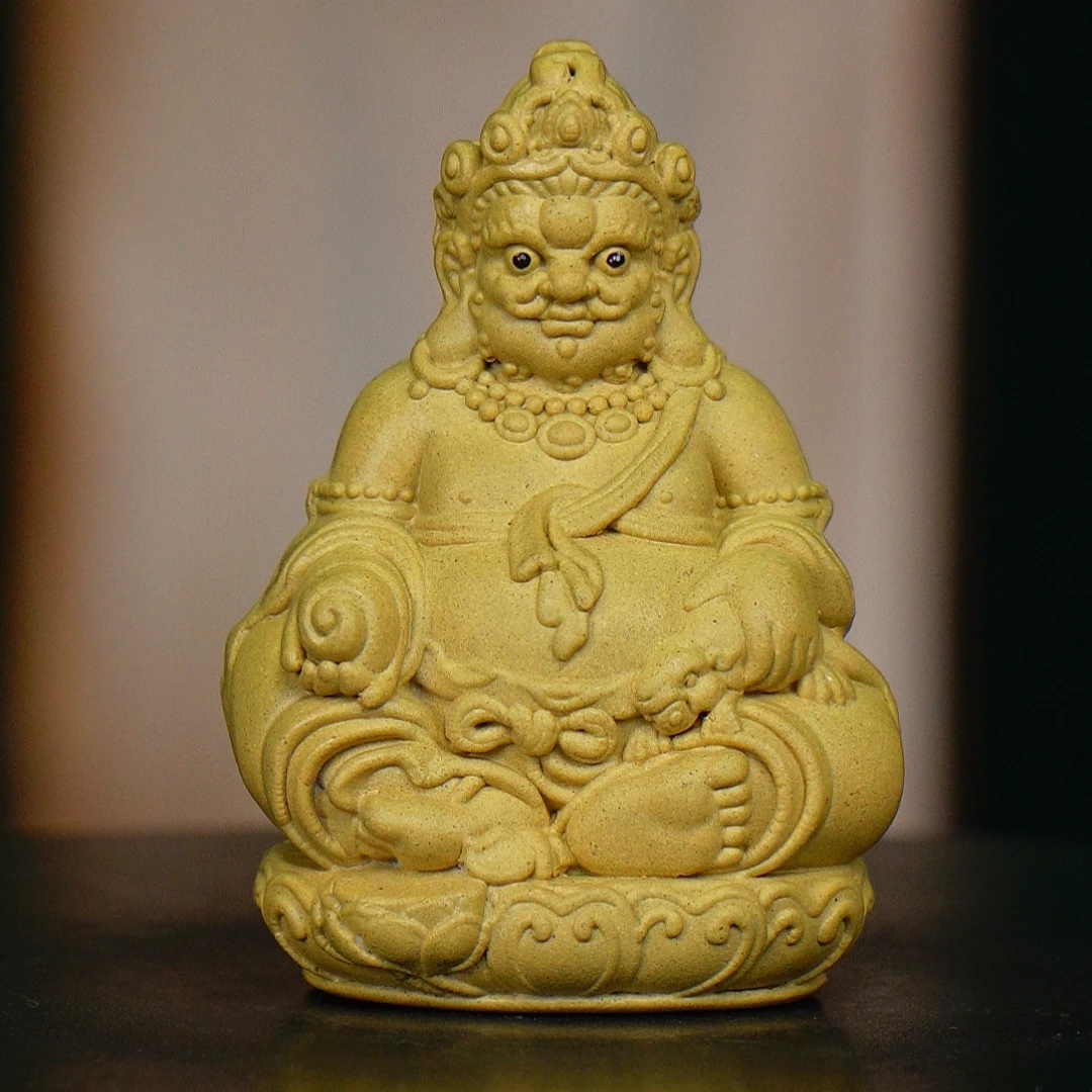 当代 黄 不动明王（黄财神）带佛珠