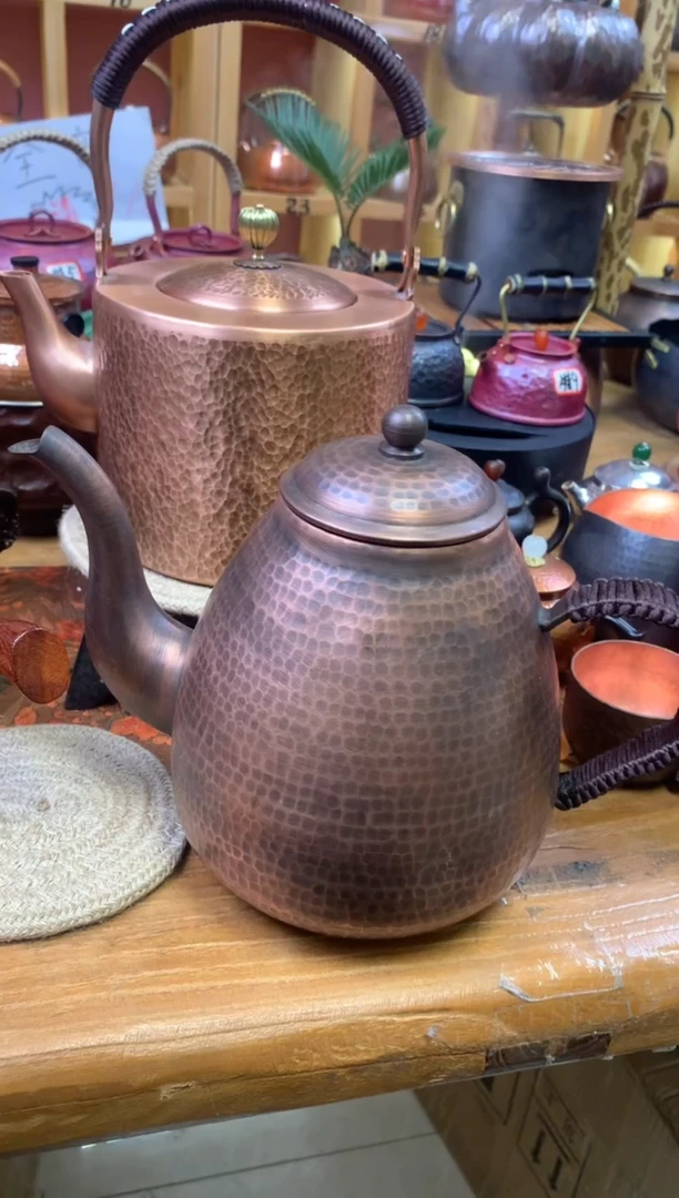 紫铜大弯嘴电磁板耳把煮水壶