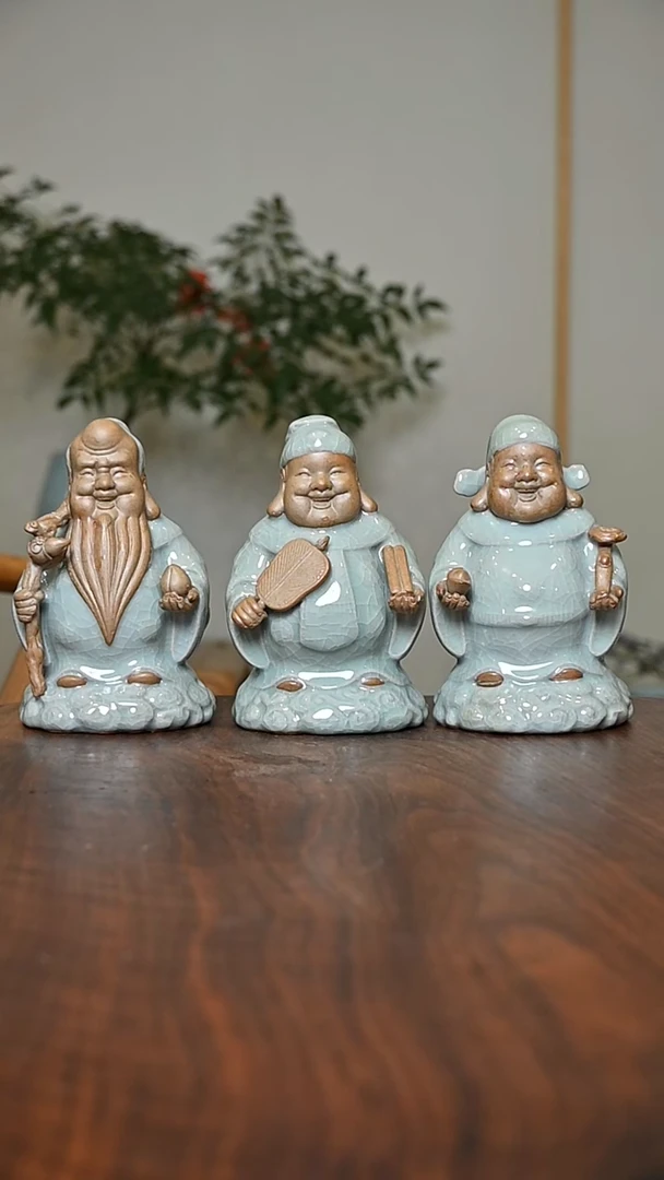 福禄寿 粉青釉 微瑕 无款