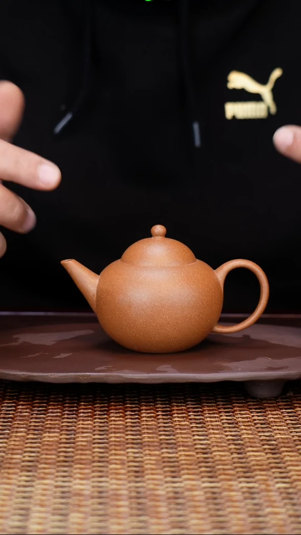 茶壶紫砂汀禾紫砂老黄段《元宝水平》