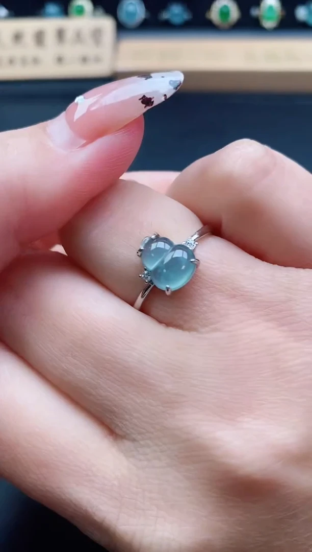 银S925镶嵌戒指翡翠1