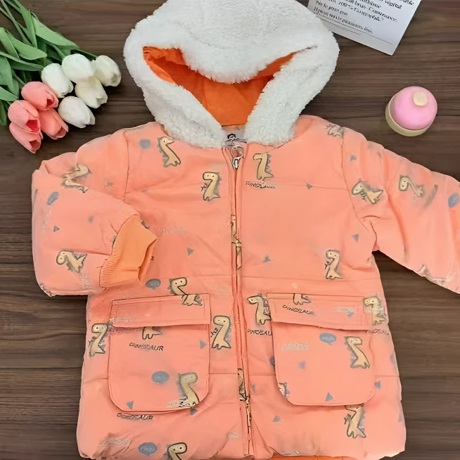 【001-199】儿童春冬季外套加厚短长款洋气男童女童宝宝粉色连帽