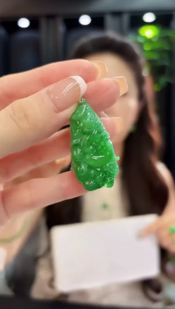 吊坠(不含链)18K金镶嵌翡翠 缅料A货/支持复检/一件