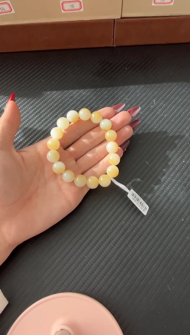 未镶嵌手串和田玉且末金山微色差卡12手串J