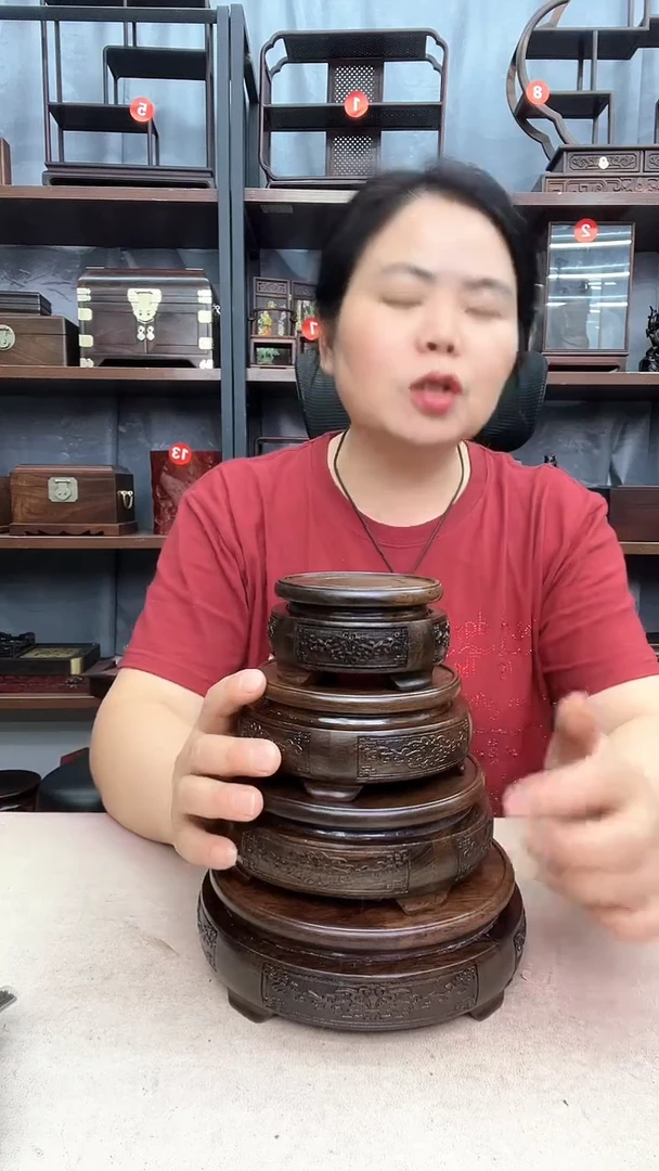 鸡翅木类端景台小李子红木工艺品