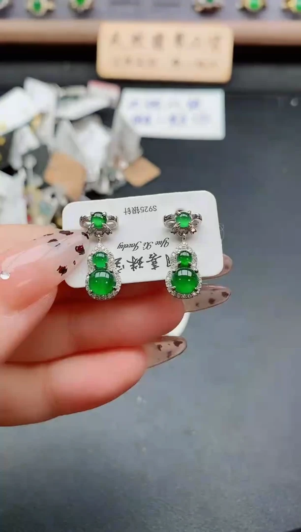 银S925镶嵌戒指翡翠1