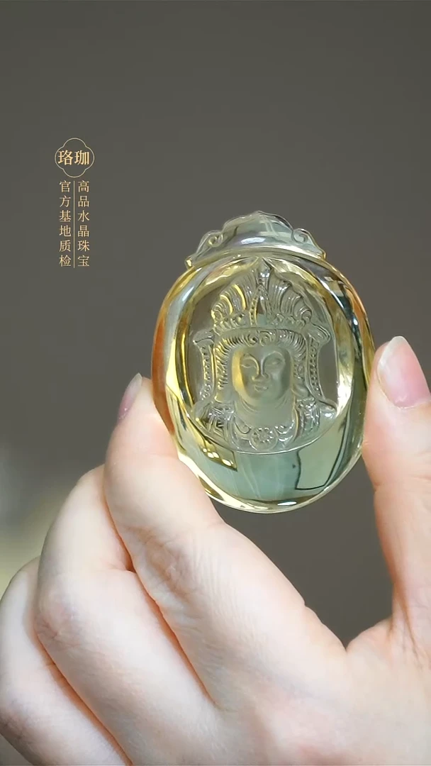 未镶嵌颈饰水晶黄水晶观音手工绳项链