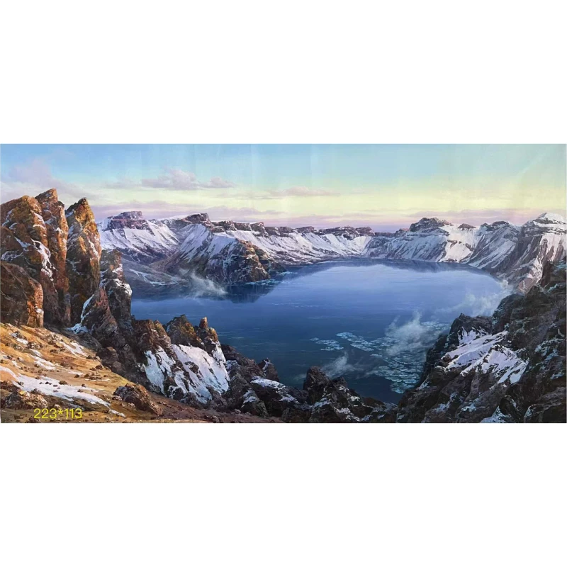 【大作精品】113x223cm 高端天池长白山白头山大尺寸精品纯手绘油画