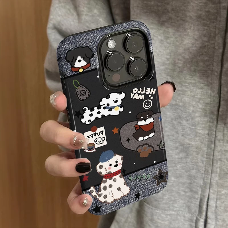 斑点小狗菲林二合一适用苹果16手机壳华为荣耀防摔vivo小米15oppo