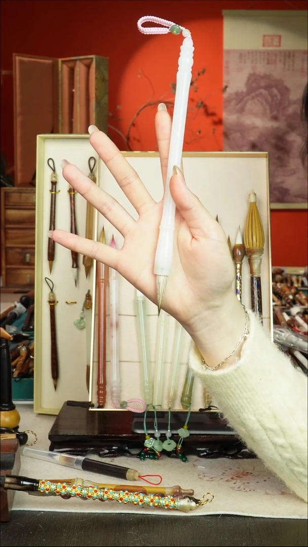 67号闪孤品高货毛笔链接 清水试笔 蘸墨不退