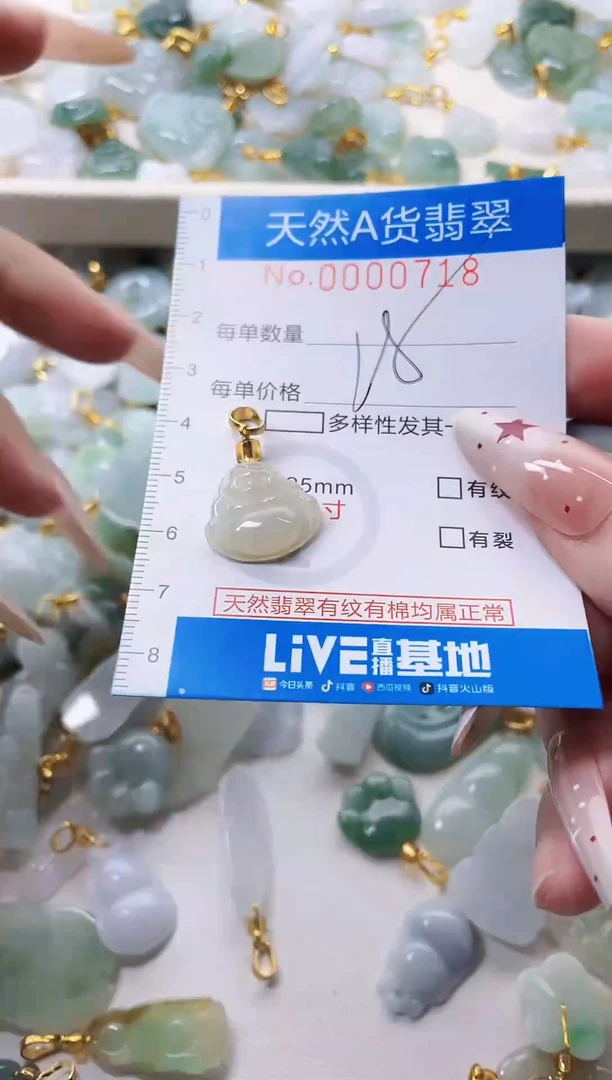 颈饰未镶嵌翡翠净货挂件-0718