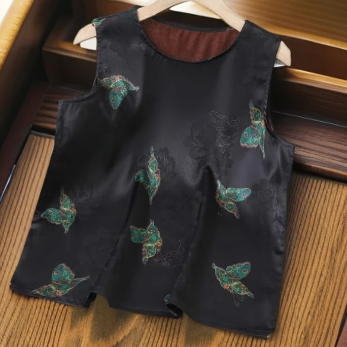 593【金姐专属】新款时尚复古双面无袖定制背心