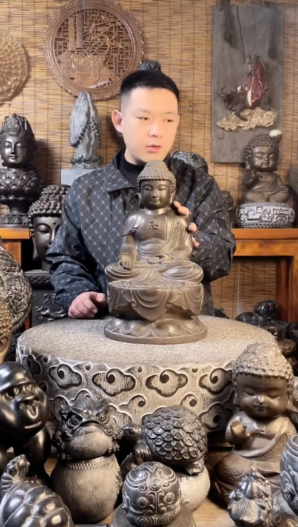 【闪购商品】40坐佛如来天然青石雕刻