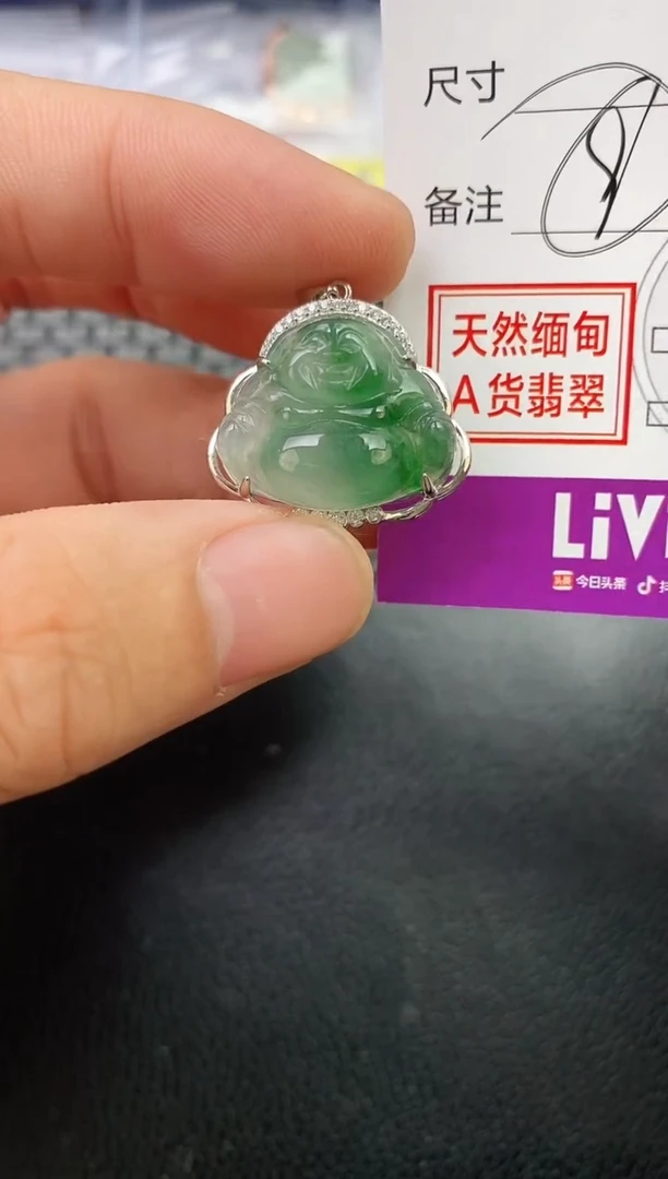颈饰银S925镶嵌翡翠夜*㳀挂件
