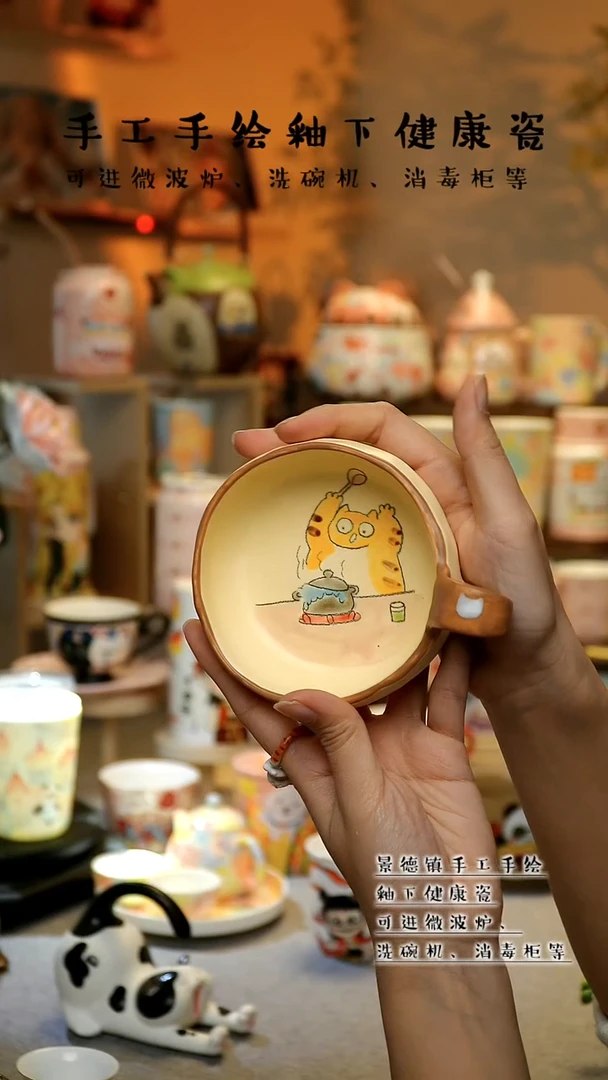 【闪购商品】杯陶瓷景德镇高温釉下彩&A875