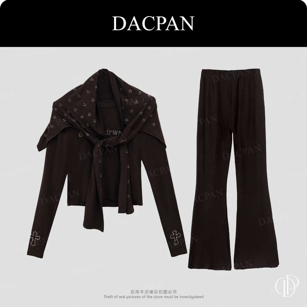 DACPAN-“大王家”披肩烫钻三件套 外套+长裤 2025/盼·PP 3560