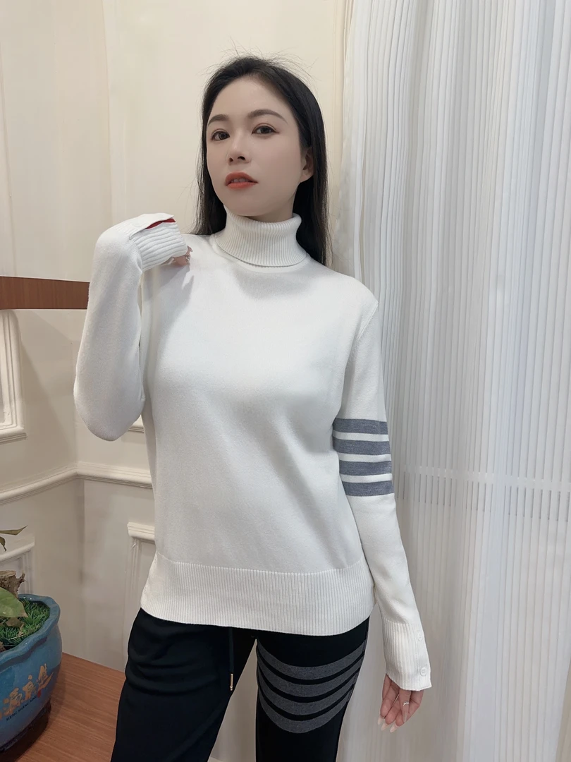 2025新款针织衫毛衣内搭秋冬长袖高领白色百搭男士打底衫保暖时尚