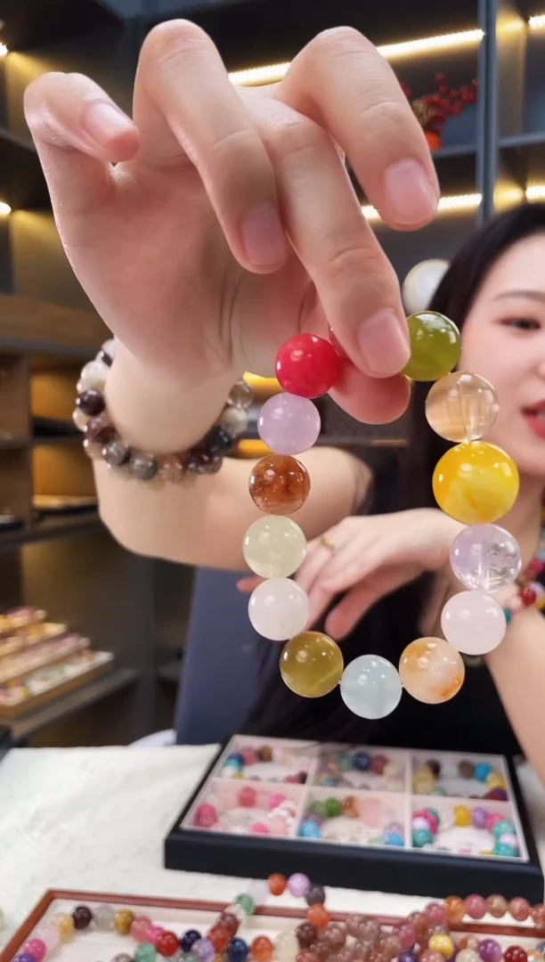 未镶嵌手链水晶蜜蜡多宝手串