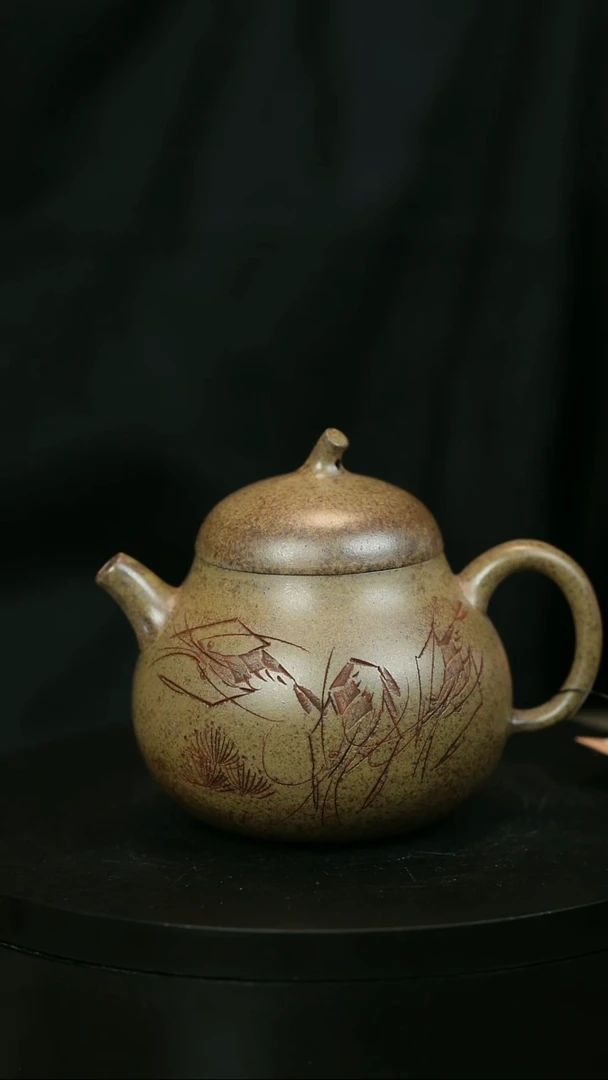 茶壶紫砂二***舍H2235李琴段泥柴烧虾趣茄瓜
