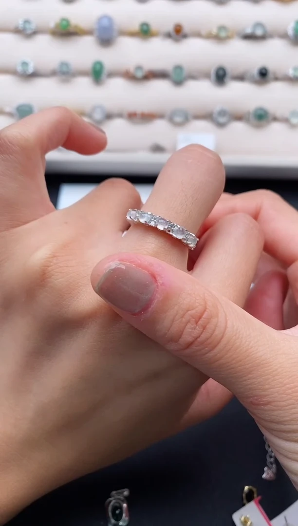 银S925镶嵌戒指翡翠1111111111+4