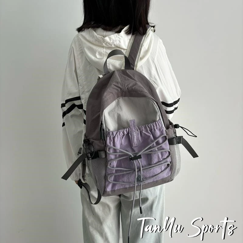 探屿登山旅游轻便书包女韩版小众少女初中高中背包通勤运动双肩包