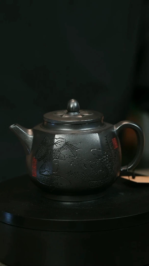 茶壶紫砂莫***名H2191李小琴鲤鱼六方宫灯