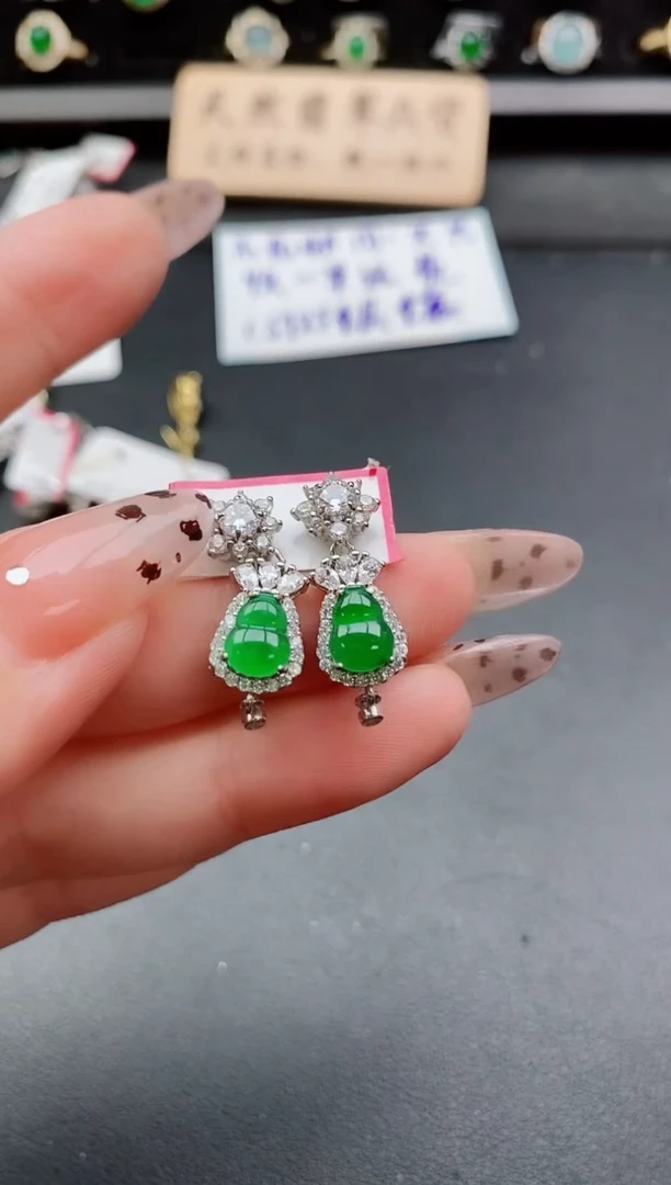 银S925镶嵌戒指翡翠1