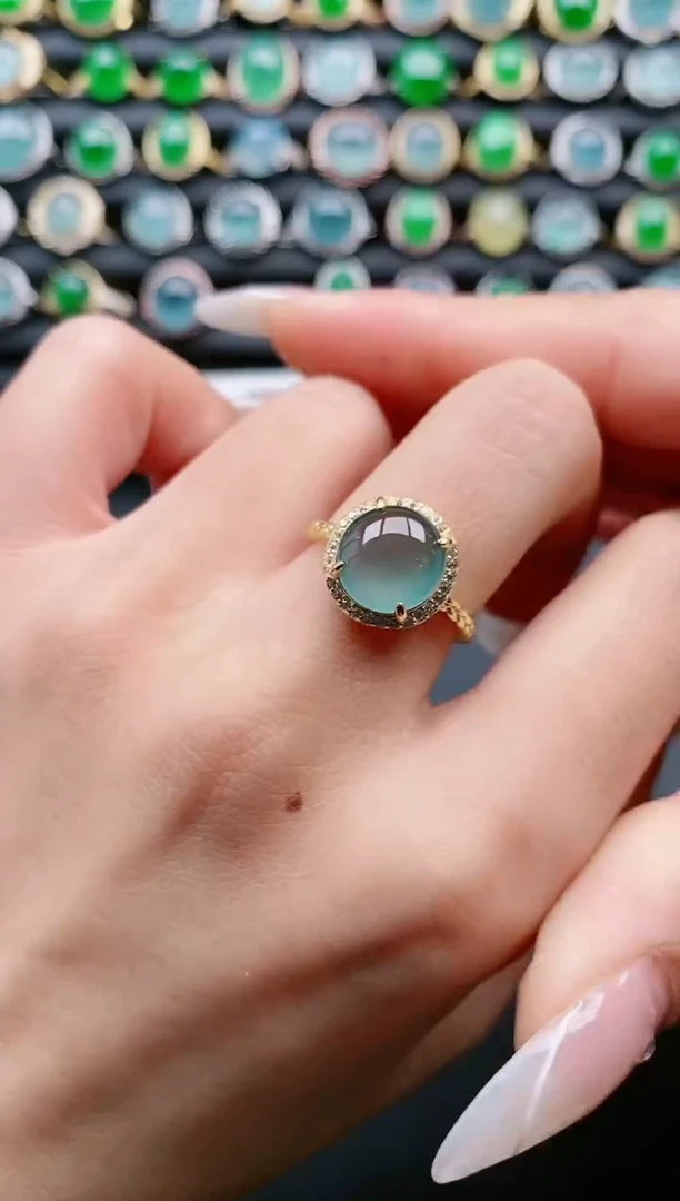 【闪购商品】翡翠戒指银S925镶嵌111111