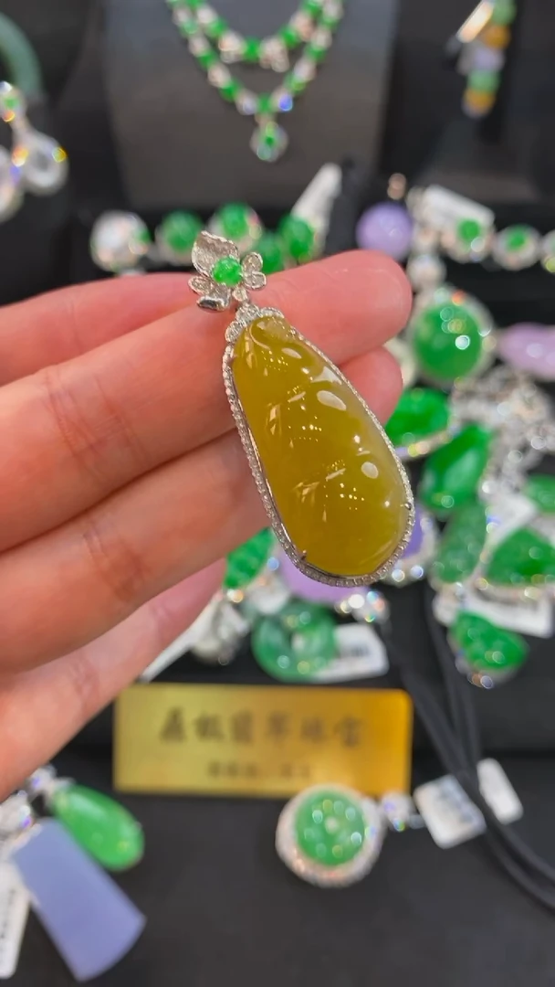 【闪购商品】翡翠颈饰未镶嵌福豆