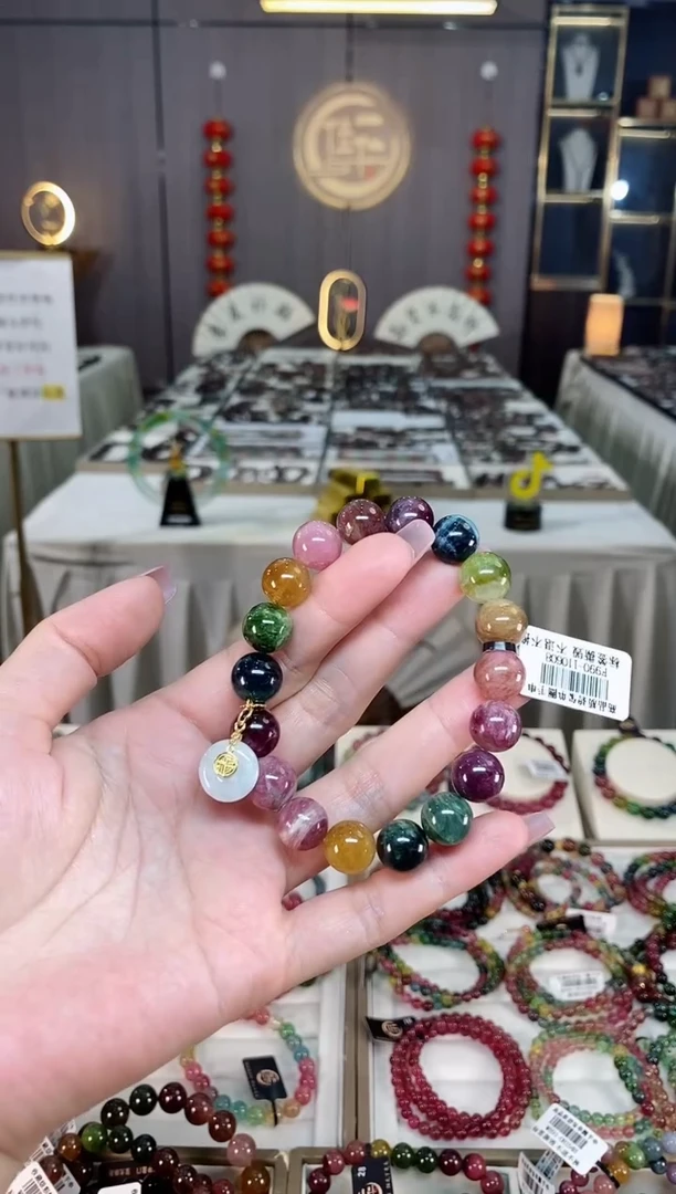 未镶嵌老矿碧玺彩虹单圈手串11mm+碧玺hon多样性发一条
