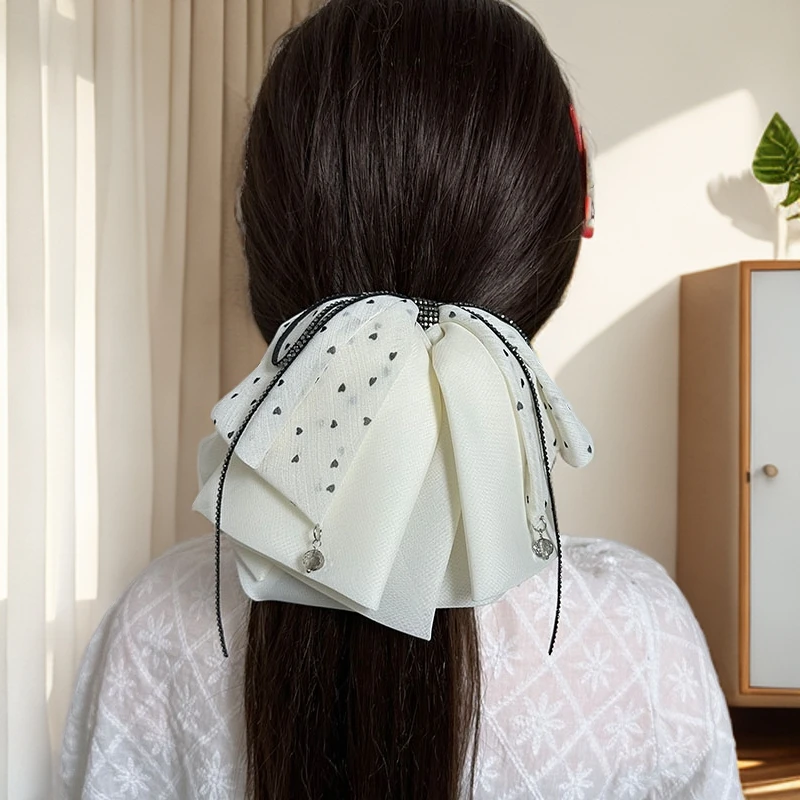 雪纺甜美马尾抓夹复古港风女日韩复古仙女发夹抓夹优雅法式