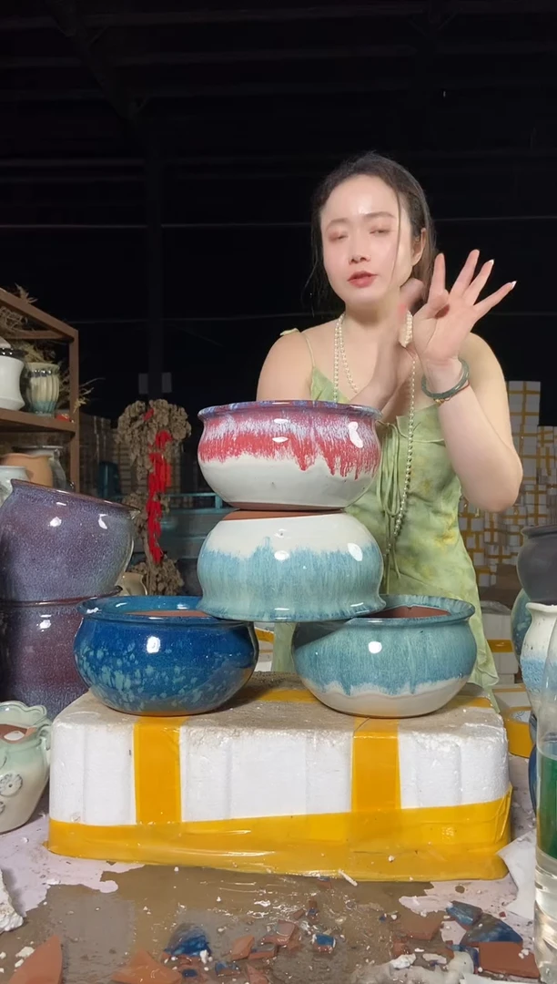 宜兴紫砂粗陶花盆19/11