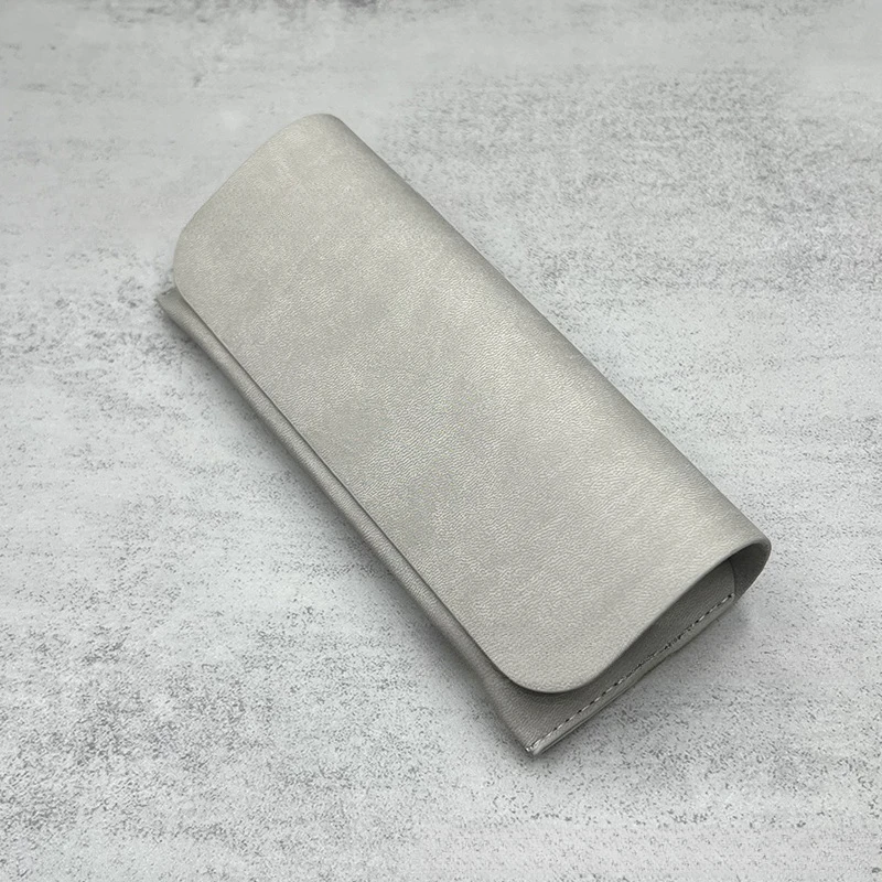 磁吸圆角大理石灰眼镜盒皮质眼镜太阳镜墨镜近视镜时尚轻奢眼镜袋