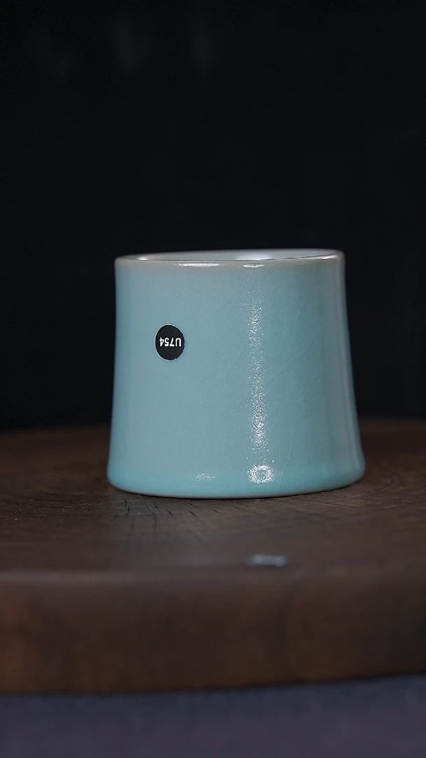 仿古天青宽口杯微微瑕福利