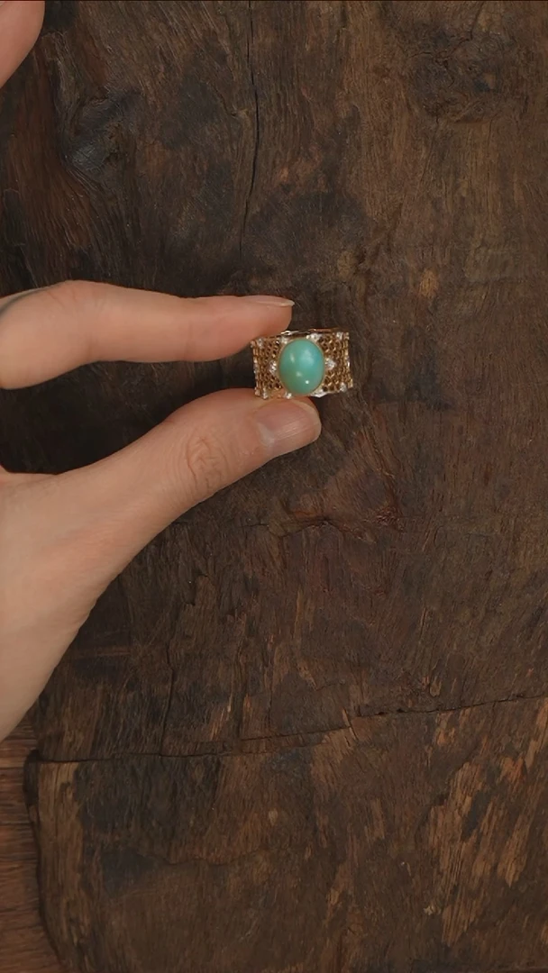 【闪购商品】绿松石戒指18K金镶嵌S2803-定制-12圈口