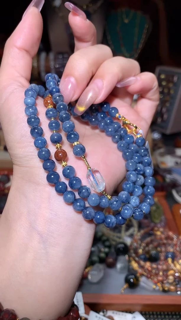 未镶嵌颈饰水晶蓝兔毛万能链