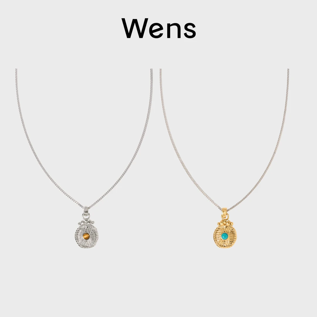 Wens/吻斯 铜合金项链 部落系列 图腾纹理金币项链百搭时尚高级